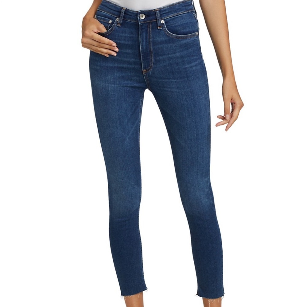 Rag and Bone High Rise Ankle Skinny Denim